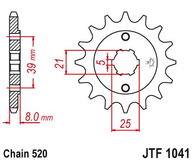 MX 150 (2004 - 2005) steel front sprocket | JT Sprockets