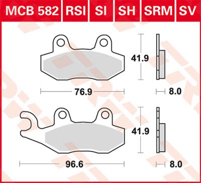 STRYKER 125 (2001 - 2005) allround organic standard brake pad | TRW