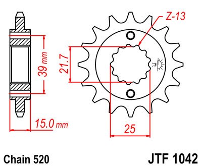 MXU 150 (2005 - 2013) steel front sprocket | JT Sprockets