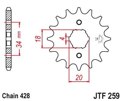 50 KXR (2004 - 2007) steel front sprocket | JT Sprockets