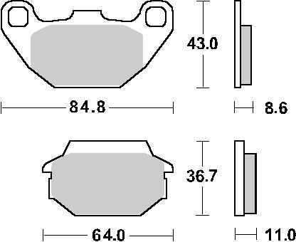 AGILITY 125 (2014 - 2016) brakepads ceramic (749hf) | SBS