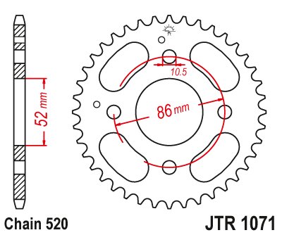 MXU 150 (2002 - 2015) plieninė galinė žvaigždutė | JT Sprockets