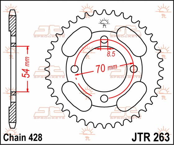 125 NEXXON (2007 - 2009) plieninė galinė žvaigždutė | JT Sprockets