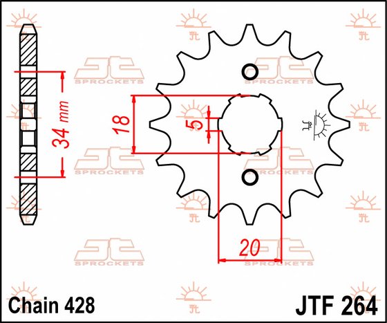 125 HIPSTER (2001 - 2004) plieninė priekinė žvaigždutė | JT Sprockets