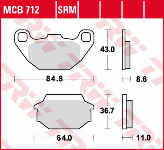 SUPER 8 125 (2008 - 2016) universalios organinės standartinės stabdžių trinkelės | TRW