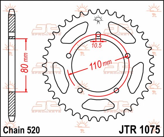 250 VENOX (2004 - 2009) steel rear sprocket | JT Sprockets